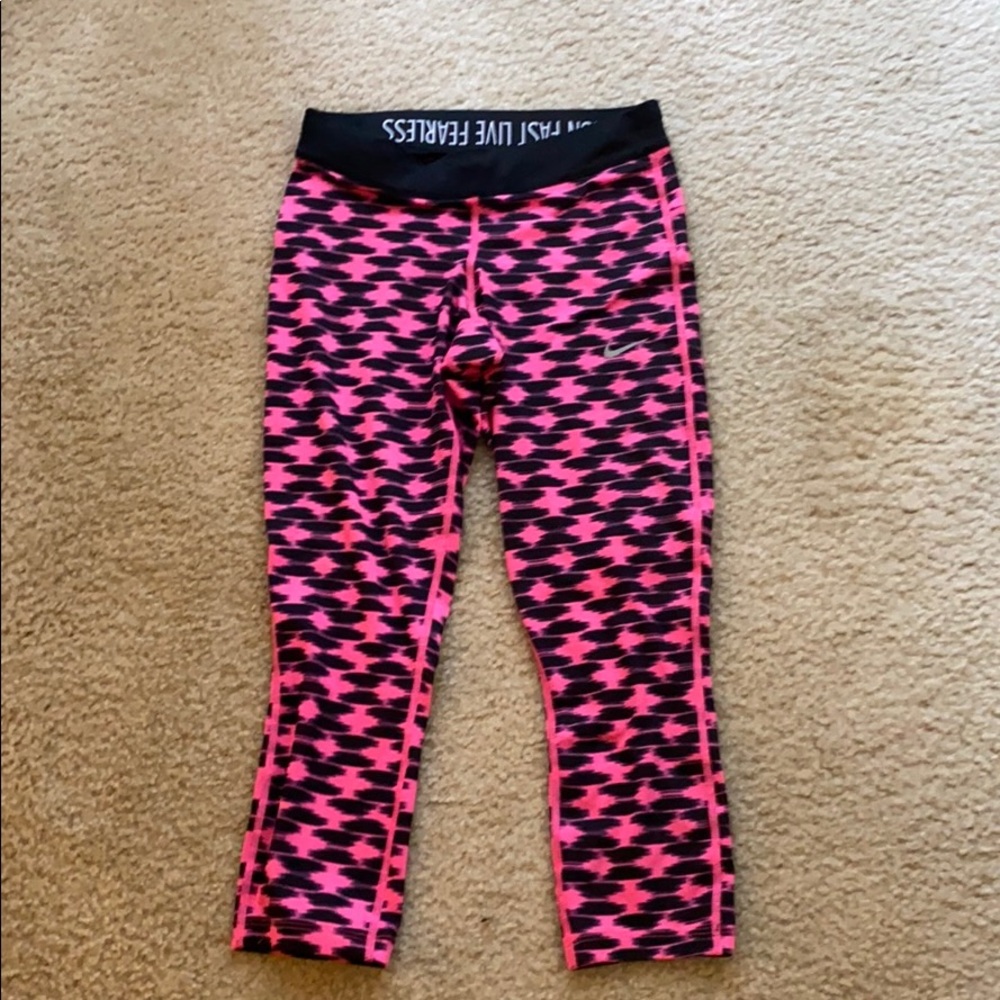 Nike Dri-Fit X-Small Pink and Black Leggings